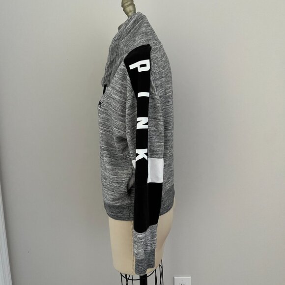Victoria's Secret PINK Grey Funnel Cowl Neck Pullover Sweatshirt Womens Size XS - Picture 4 of 9